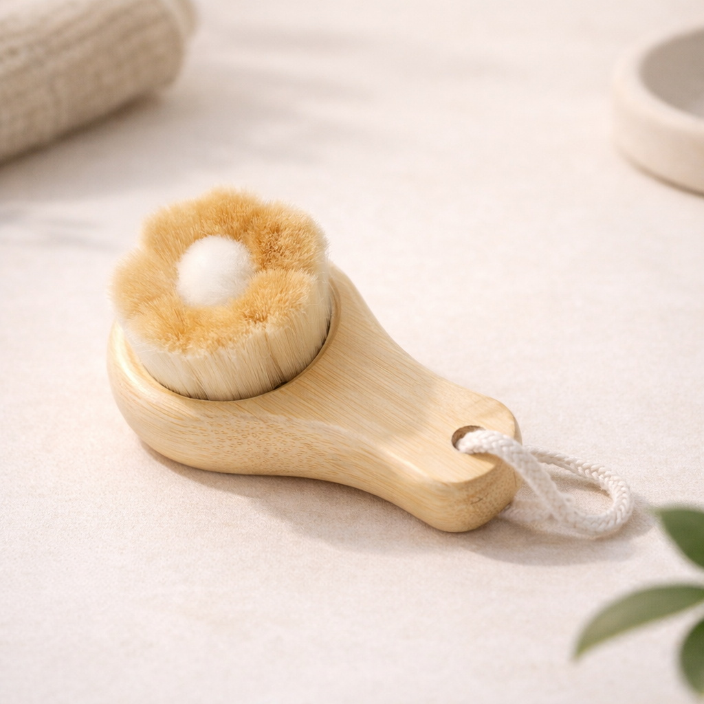 Bamboo Face Wash Brush - Flower - Naturall Skincare