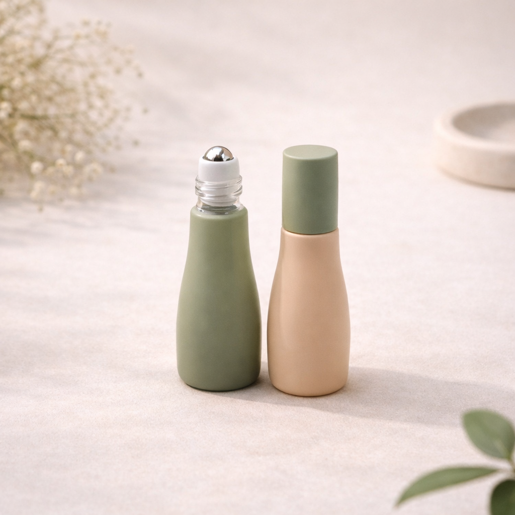Essential Oil Roller Bottle - Pink & Green - Naturall Skincare