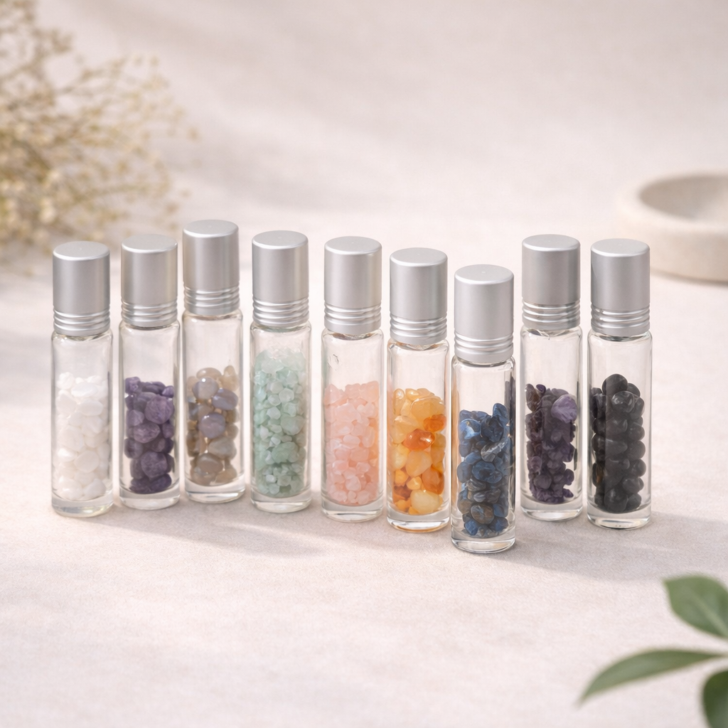 Essential Oil Roller Bottle - Stone Detail - Naturall Skincare